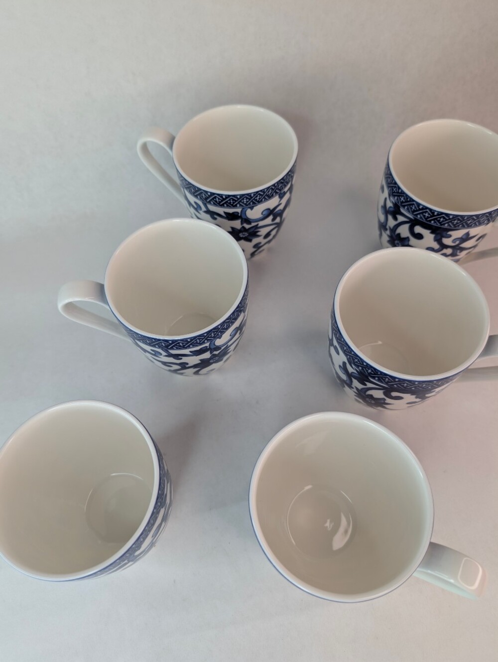 Ralph Lauren Mandarin Blue and White Coffee Cups Set Of (6) - Picture 3 of 7
